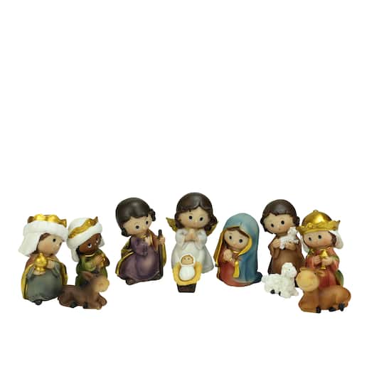 3.5&#x22; Nativity Figurine Set, 11pc.